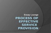 Process of effective service  provision