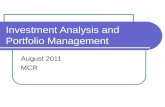 Investment Analysis 107 August 2011
