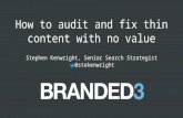 How to Audit and Fix Thin Content with No Value