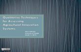 Qualitative techniques for assessing agricultural innovation systems