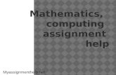 Mathematics and computing assignment help
