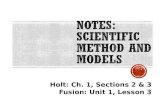 Scientific Method and Model Notes