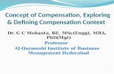 Concept of compensation exploring defining concept