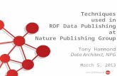 Techniques used in RDF Data Publishing at Nature Publishing Group
