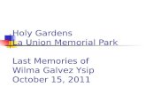 Last memories of wilma ysip at holy gardens la union memorial park