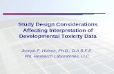 Study Design Considerations Affecting Interpretation of Developmental Toxicity Data