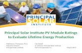 Principal Solar Institute PV Module Ratings to Evaluate Lifetime Energy Production