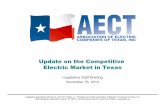 Legislative Staff Briefing: Update on the Electric Market in Texas