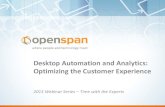 OpenSpan Webinar Sept. 17th with Donna Fluss, DMG Consulting - Desktop Analytics: Optimizing the Customer Experience