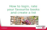 Reading Families - how to login, ratings and lists