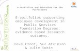 E-portfolios supporting employee development in Public Services Foundation Degrees: evidence based research outcomes