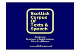 Discourse on Disk: tales from the scottish corpus, David Beavan, University of Glasgow, 2007