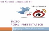 Twibo Final Presentation - Lean Launchpad, UC Berkeley, Spring 2013