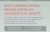 40 cfr 261.4(b)(12) The RCRA Exclusion from Hazardous Waste for Used Chlorofluorocarbons