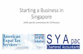 Starting a business in Singapore (with commentary on implications for US persons) 07/03/2014