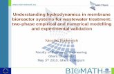 Understanding hydrodynamics in membrane bioreactor systems for wastewater treatment:two-phase empirical and numerical modelling and experimental validation