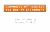 4th Market Engagement Community of Practice Champions Meeting