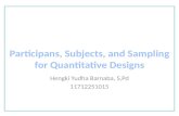 Participans, subjects, and sampling for quantitative