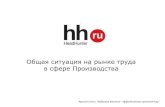 Рынок труда: ситуация в производстве.Обзор Headhunter.ru