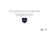"The Great Technical Swindle" by Laurent Cerveau