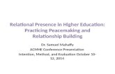 Relational presence in higher education by Dr. samuel mahaffy