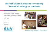 Arusha | Jun-14 | Market-Based Solutions for Scaling Access to Energy in Tanzania