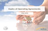 Expiry of operating agreements  May 2013 workshop