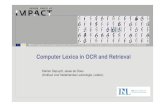 Computer Lexica in OCR and Retrieval
