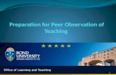 Preparation for peer observation of teaching