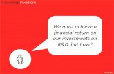 How to achieve a financial return on R&D investments?": Knowledge Investors' Corporate Brochure