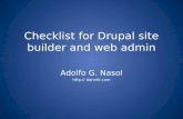 Drupal Checklist for Site Builder and Web admin