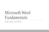 Microsoft word fundamentals undo, redo and print  spring_2014