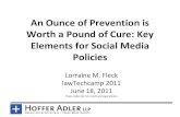 An Ounce of Prevention is Worth a Pound of Cure: Key Elements for Social Media Policies