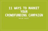 11 ways to market your Crowdfunding Campaign
