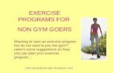 Exercise Programs for Non Gym Goers