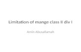 Limitation of mange class ii div i