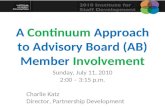 2010 institute advisory board member continuum of involvement