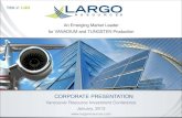 Largo Corporate Presentation, January 2013