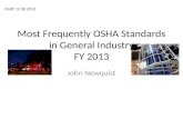 Most Frequently Cited OSHA Standards in General Industry 2013