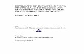 Estimate of Impacts of EPA Proposals to Reduce Air Emissions from Hydraulic Fracturing Operations