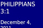 12 December 4, 2011 Philippians, Chapter 3  Verse 1 - 3