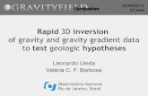 Rapid 3D inversion of gravity and gravity gradient data to test geologic hypotheses