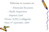 Indian railways financial accounts, audit inspection & cash imprest