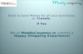 Save money for all your purchase on trendin using trendin coupon codes & discount vouchers