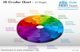 3 d pie chart circular with hole in center 12 stages style 2 powerpoint presentation slides and ppt templates