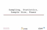 Sampling, Statistics and Sample Size
