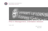DSUES: PhD in Management Orientation