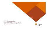 ITT Corporation Q2 2012 Earnings