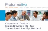 Corporate Capital Expenditures: Do Tax Incentives Really Matter?