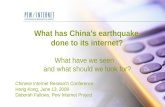 What has China's earthquake done to its internet?